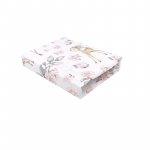 Cearceaf cu elastic Qmini pentru patut co-sleeper Aurora 76x43 cm Sweet Deer pink