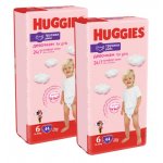 Pachet scutece chilotel Huggies Pants Mega pack 6 44 buc girl 15-25 kg 88 buc