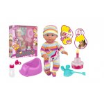 Papusa bebelus 30 cm Globo Bimbo cu pijama multicolora