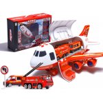 Set avion de transport cu 3 masini pompieri incluse