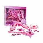 Set bagheta pantofiori si accesorii pentru fetite Pink Little Princess