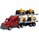 Set camion cu 4 vehicule de constructii cu telecomanda MalPlay