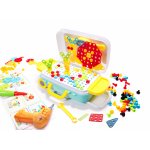 Set creativ cu Bormasina si 258 piese multicolore in Valiza