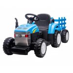 Tractor electric 12V cu telecomanda si remorca New T7 Blue