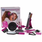 Set de coafura cu Uscator Placa de indreptat si accesorii Little Hairdresser