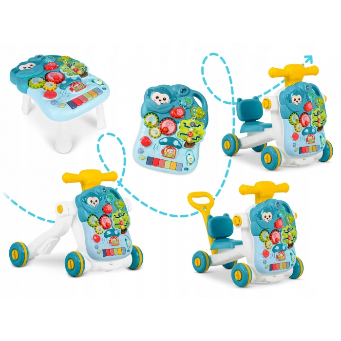 Antemergator 4 in 1 cu diverse activitati si sunete Ricokids albastru - 3