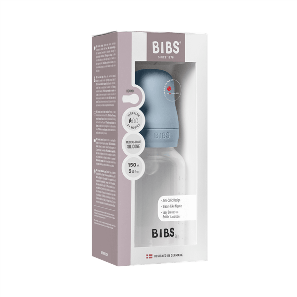 Set complet biberon anticolici Bibs 150 ml Silicon Baby Blue - 1 | YEO