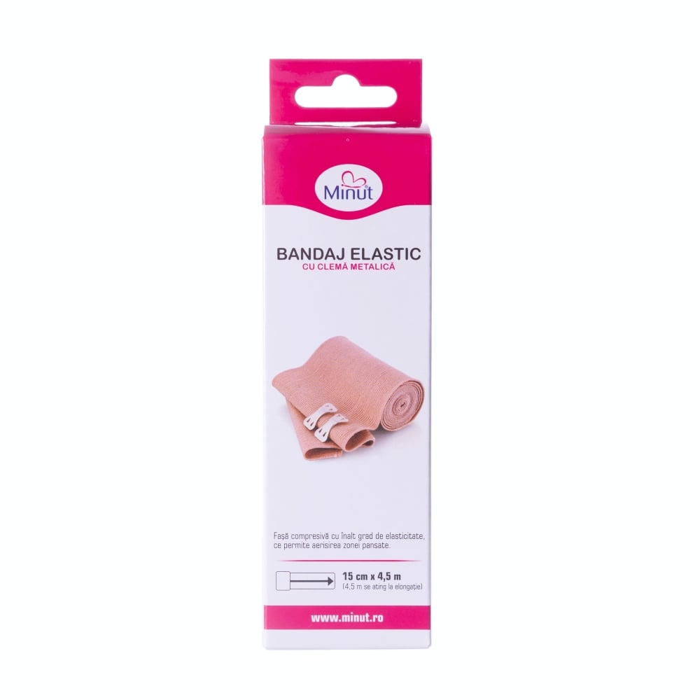 Bandaj elastic cu clema Minut 15 cm x 4.5 m - 3 | YEO