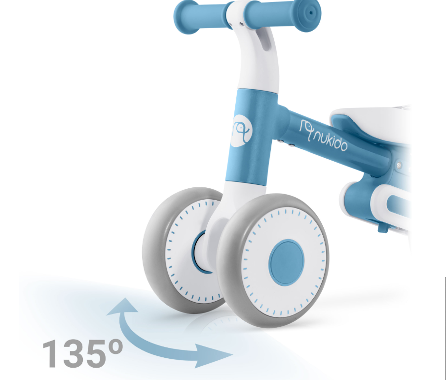 Bicicleta de echilibru Nukido cu inaltime sezut reglabila Albastru - 3