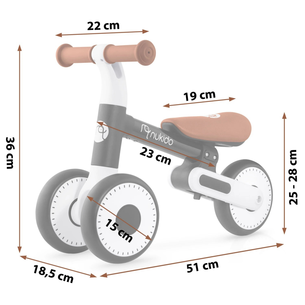 Bicicleta de echilibru Nukido cu inaltime sezut reglabila Negru - 7