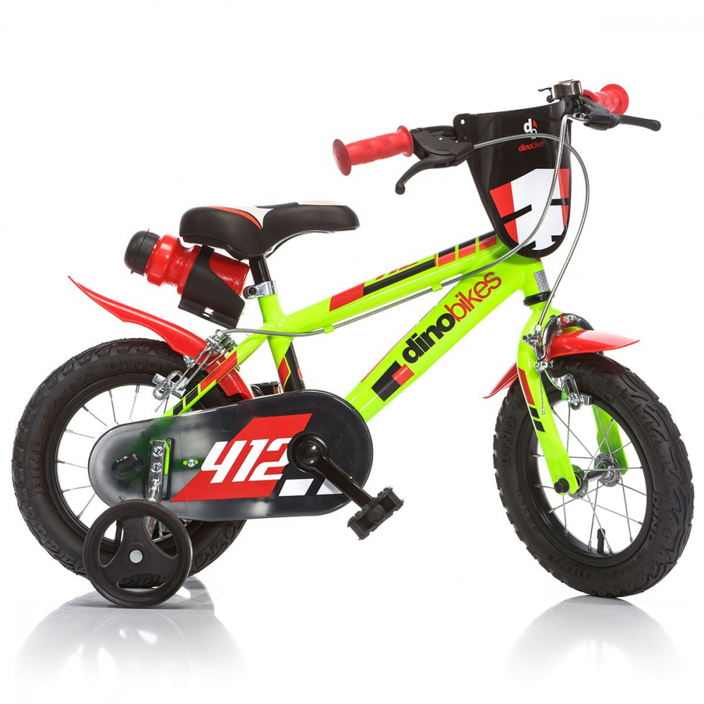 Bicicleta pentru copii model 412 Dino Bikes 12 inch verde - 1 | YEO