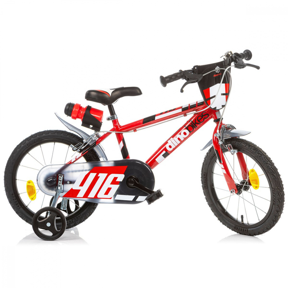 Bicicleta pentru copii model 416 Dino Bikes 16 inch rosu - 1