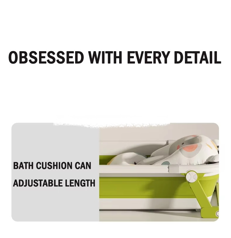 Cadita pentru copii, Little Mom, design modern, pliabil, cu termometru display digital, dop pentru evacuarea apei, suport pentru agatare, capacitate 42L, dimensiune 80 x 49 x 21 cm, Grey - 3 | YEO
