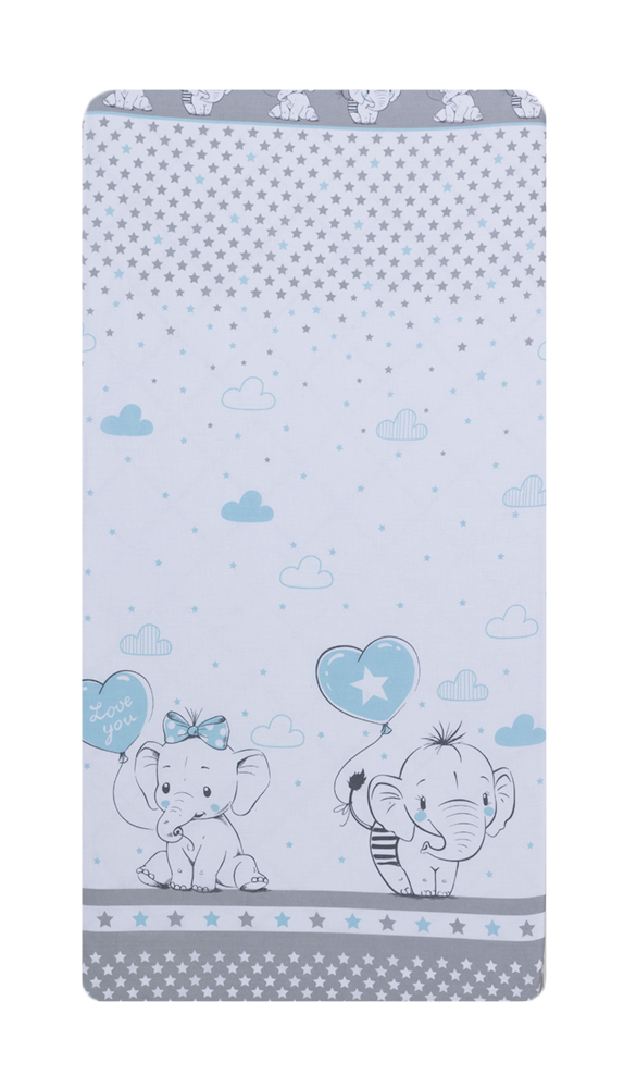 Cearceaf din bumbac pentru saltea 120x60 cm Elefant cu balon inima Beberoyal