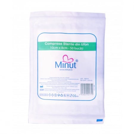 Comprese sterile taiate Minut 23g - 25 buc