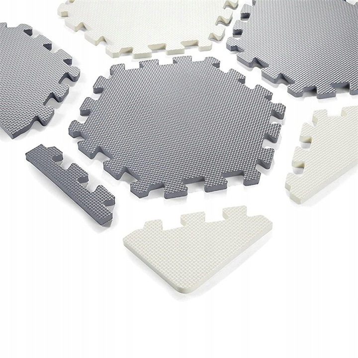 Covor puzzle din spuma EVA cu 43 elemente 150x130 cm hexagonal Grey - 6