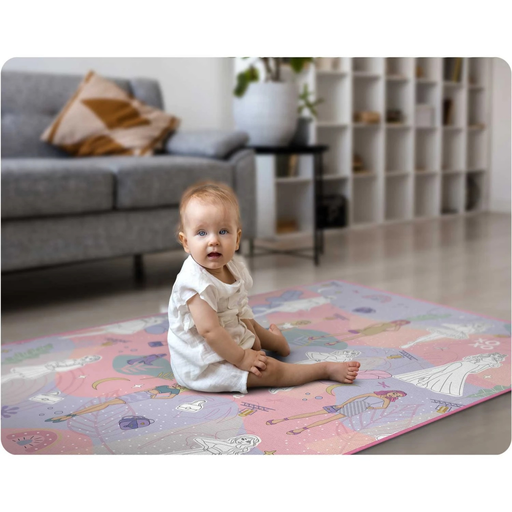 Covoras din spuma pentru joaca si colorat cu markere incluse Ricokids 120x90x0,3 cm Pink Style - 2