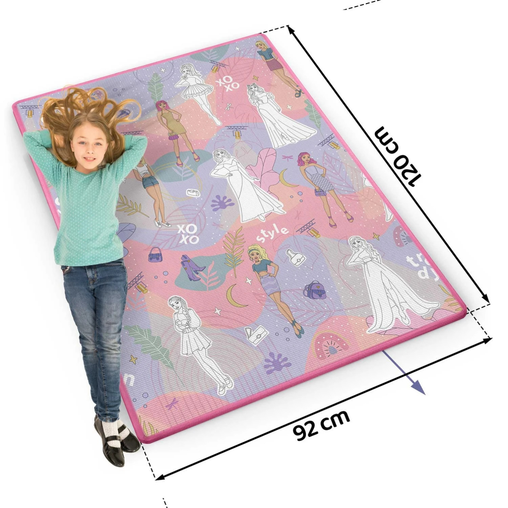 Covoras din spuma pentru joaca si colorat cu markere incluse Ricokids 120x90x0,3 cm Pink Style - 7