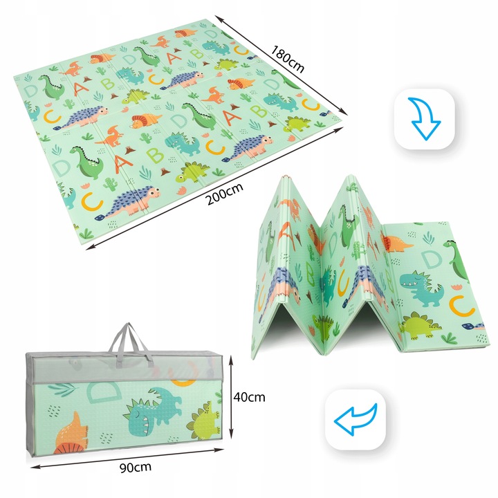 Covoras educational din spuma XPE cu doua fete 180x200 cm Dino Road - 8