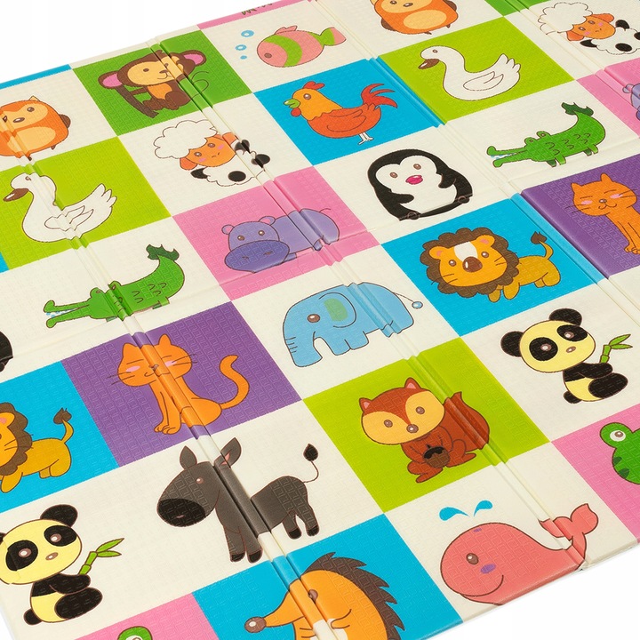 Covoras educational din spuma XPE cu doua fete 180x200 cm Animals Road - 5