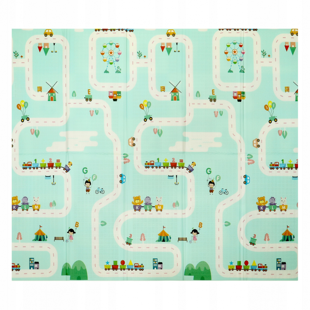 Covoras educational din spuma XPE cu doua fete 180x200 cm Animals Road - 6