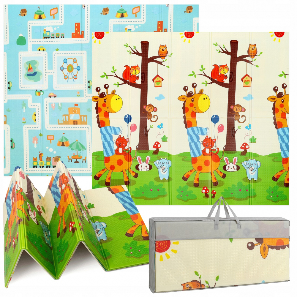 Covoras educational din spuma XPE cu doua fete 180x200 cm City Animals - 4