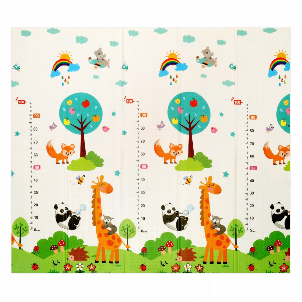 Covoras educational din spuma XPE cu doua fete 180x200 cm GirafeUrsuleti plus - 3