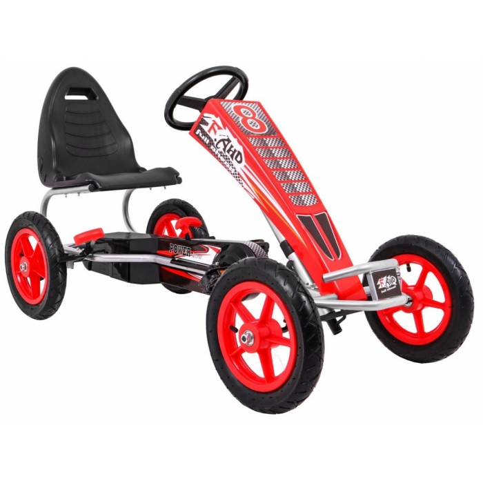 Kart cu pedale si roti gonflabile Gokart air rosu - 1 | YEO