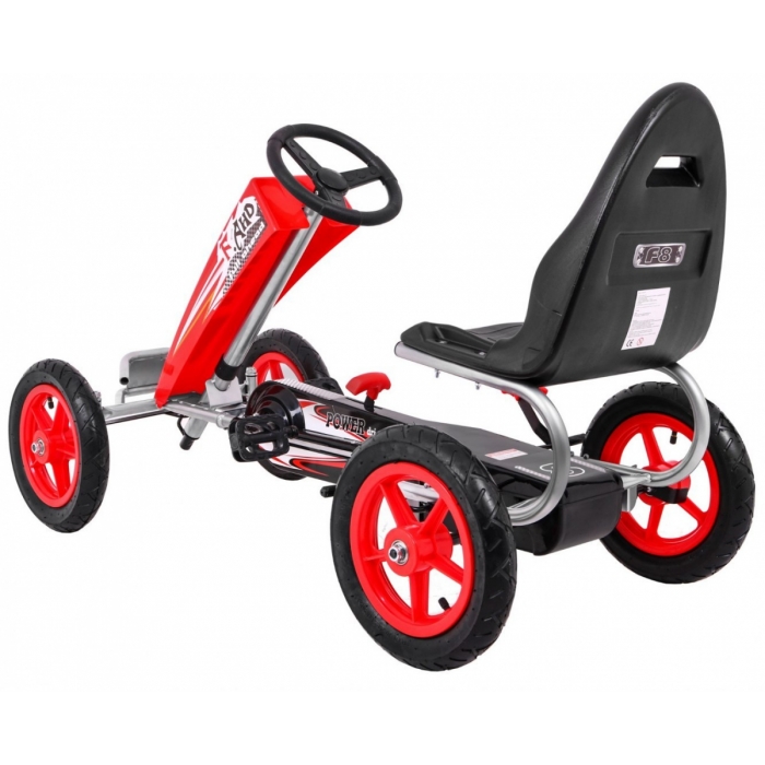 Kart cu pedale si roti gonflabile Gokart air rosu - 7