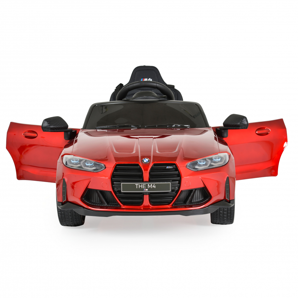 Masinuta electrica 12V 90W cu echipare premium ,deschidere usi si licenta BMW M4 Painted Red - 3