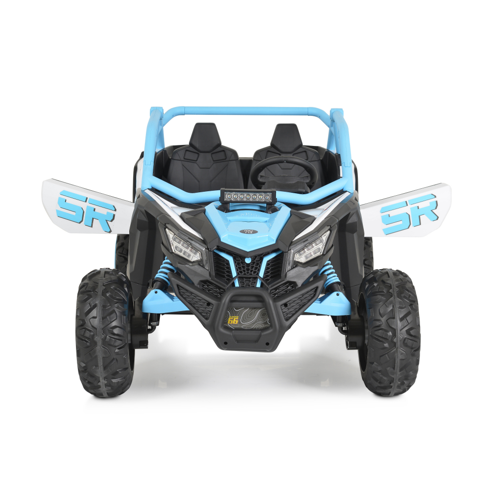 Masinuta electrica 24V cu 2 locuri ,telecomanda si roti EVA 4x4 Typhoon Blue - 1 | YEO