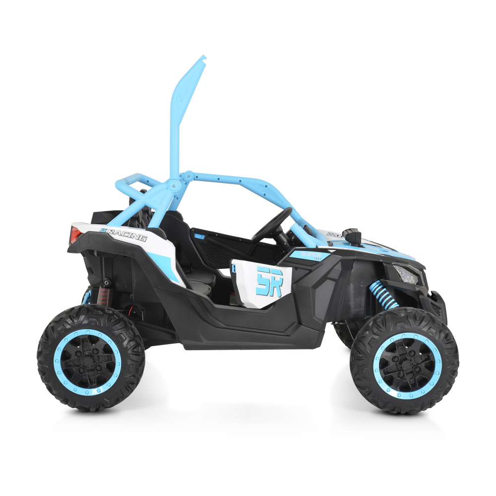 Masinuta electrica 24V cu 2 locuri ,telecomanda si roti EVA 4x4 Typhoon Blue - 5