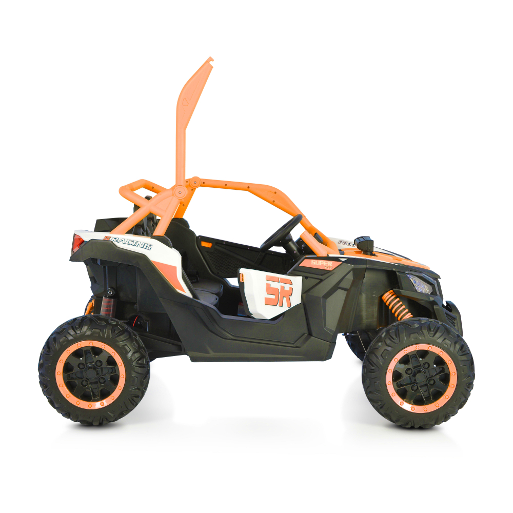 Masinuta electrica 24V 300W cu 2 locuri ,telecomanda si roti EVA 4x4 Typhoon Orange - 7