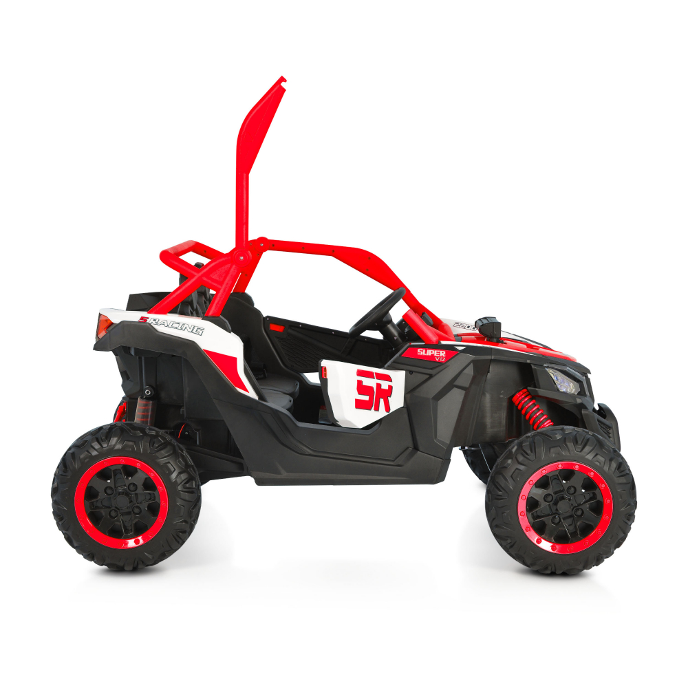 Masinuta electrica 24V cu 2 locuri ,telecomanda si roti EVA 4x4 Typhoon Red - 4