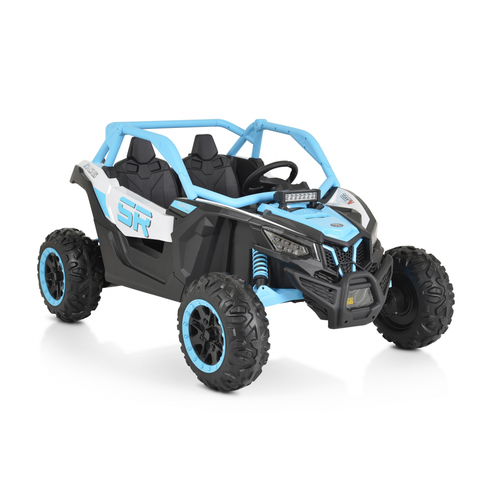 Masinuta electrica 24V cu 2 locuri ,telecomanda si roti EVA 4x4 Typhoon Blue