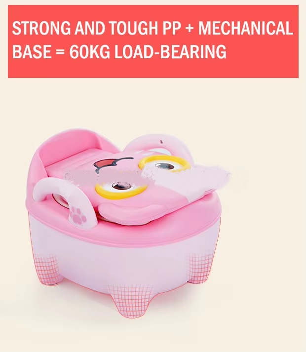 Olita pentru copii Little Mom Smiling Cat Pink, cu colac din PVC, cu compartiment de colectare detasabil, manere de sustinere, spatar ergonomic, protectie antistropire, margini rotunjite, 50 x 38 x 31 cm - 3 | YEO