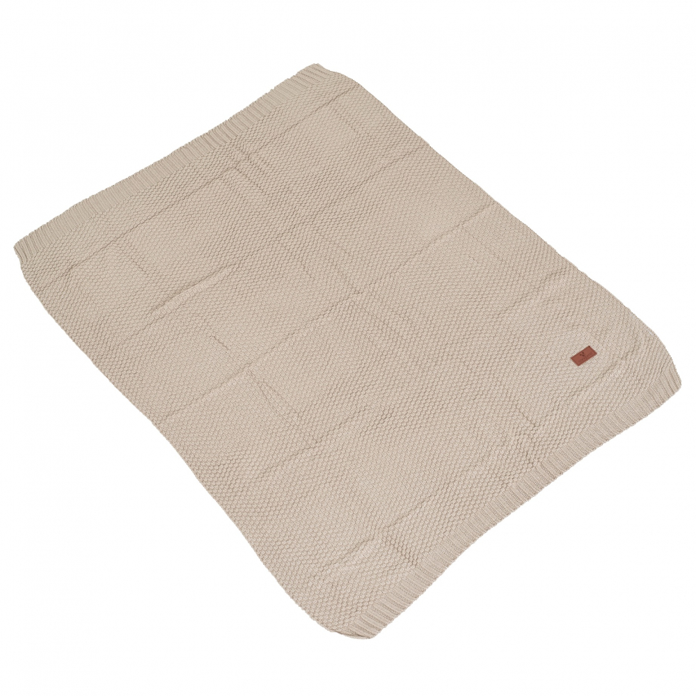 Paturica tricotata din bumbac si fibre bambus 80x100 cm Cangaroo Popcorn Beige - 1 | YEO