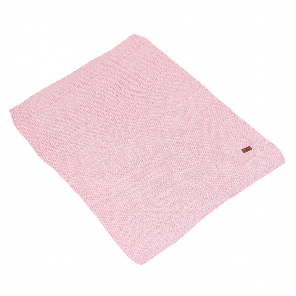 Paturica tricotata din bumbac si fibre bambus 80x100 cm Cangaroo Popcorn Pink - 2 | YEO