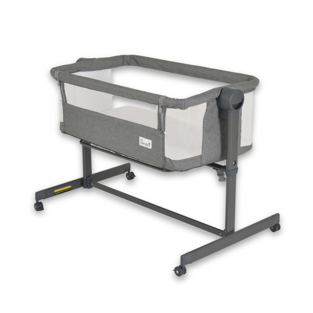 Patut co-sleeper cu inaltime reglabila si saltea inclusa Pengy Grey - 2