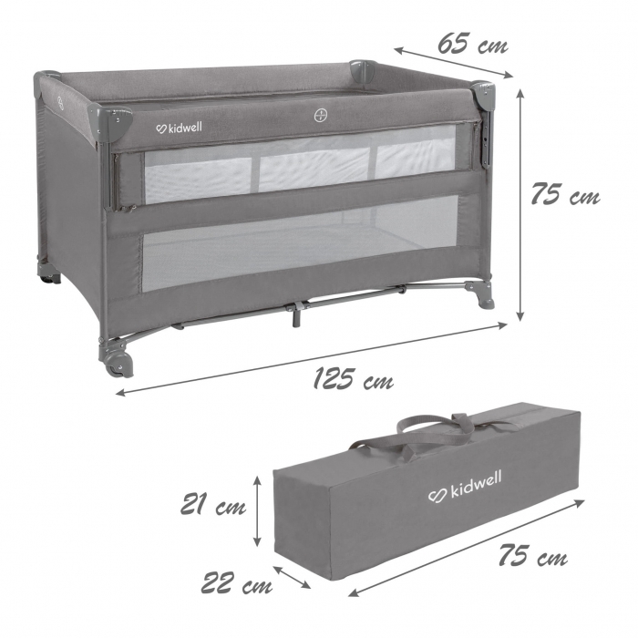 Patut pliabil Kidwell Blissy Lift gray - 8