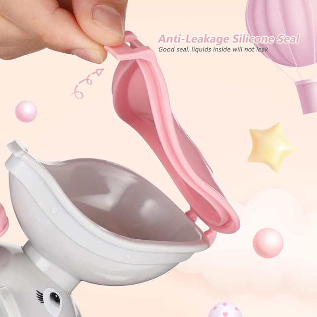 Pisoar portabil pentru fetite, Little Mom, Reutilizabil, design ergonomic si intuitiv, dimensiune 22 x 8 cm, capacitate 500 ml, Travel Pink
