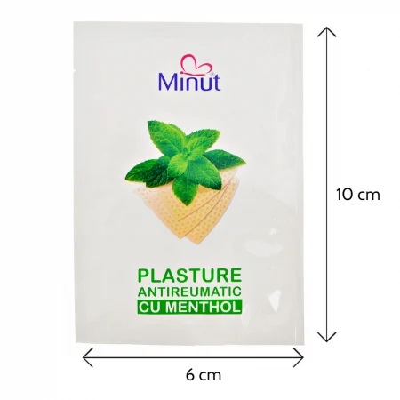 Plasturi antireumatici menthol Minut 6cm x 10cm 24 buc