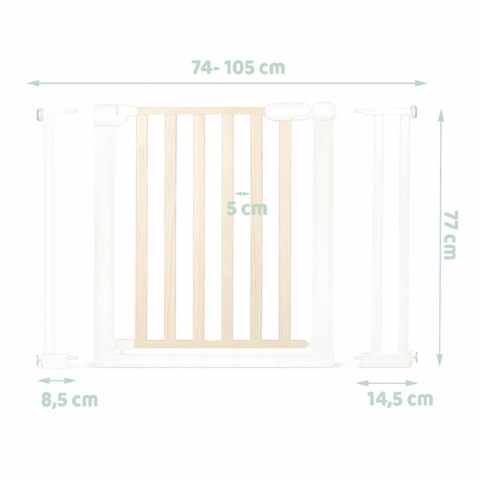 Poarta siguranta 74-105 cm Nukido metal + lemn - 3 | YEO