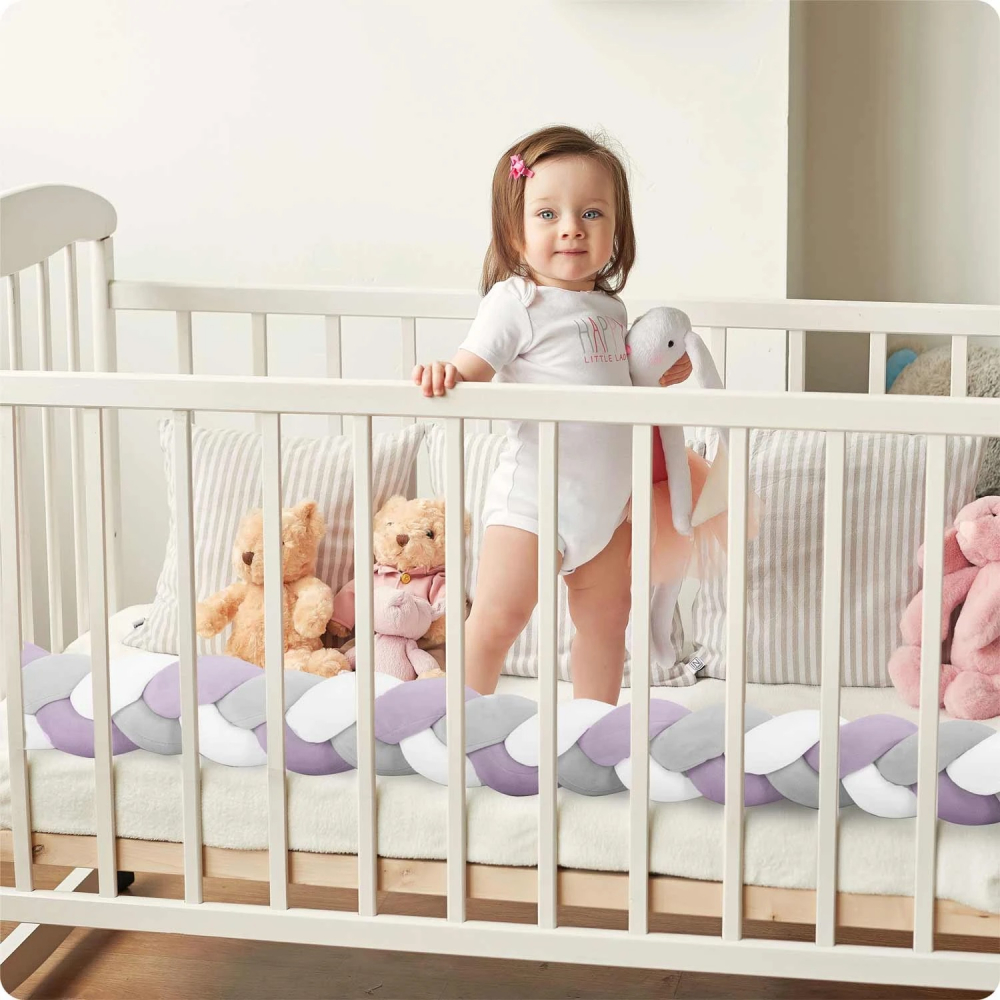 Protectie laterala impletita pentru patut cu umplutura antialergica Ricokids 3metri din plus MovGri - 4
