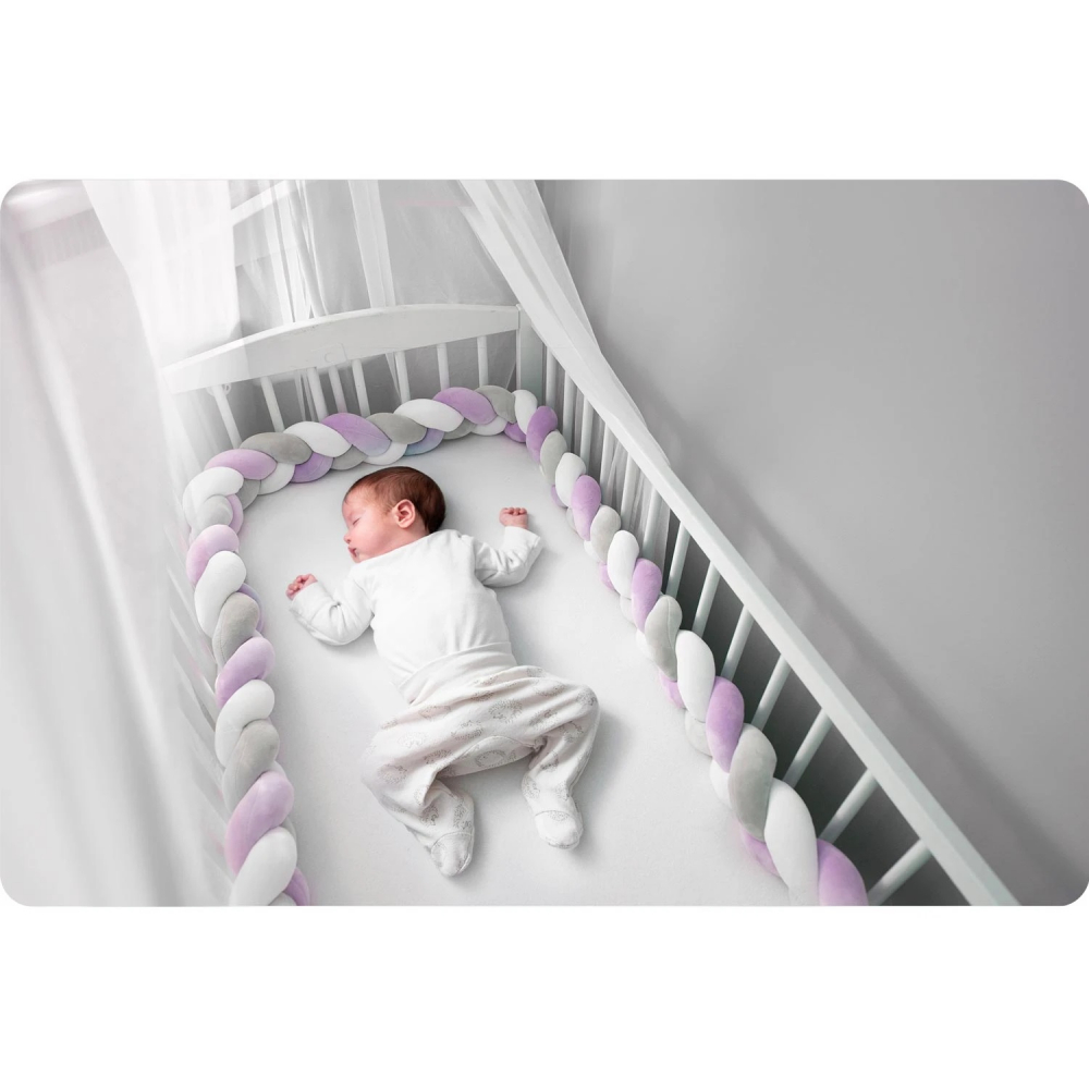 Protectie laterala impletita pentru patut cu umplutura antialergica Ricokids 3metri din plus MovGri - 5