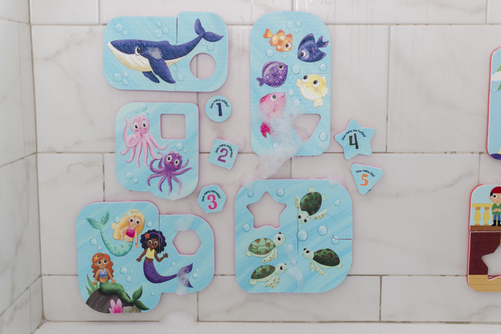 Puzzle de baie cu piese mari de spuma Magical Mermaid Bath Puzzle - 2 | YEO