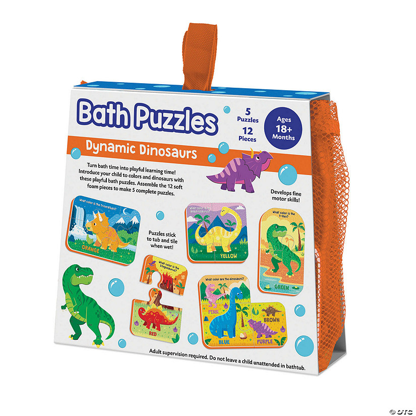 Puzzle de baie cu piese mari de spuma Dinosaur Bath Puzzle