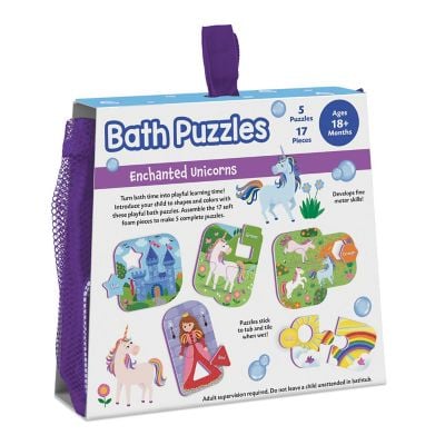 Puzzle de baie cu piese mari de spuma Unicorns Bath Puzzle