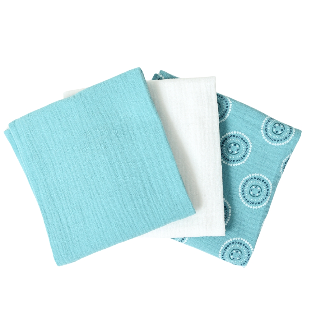 Set 3 scutece de muselina Blue Mandala - 4 | YEO