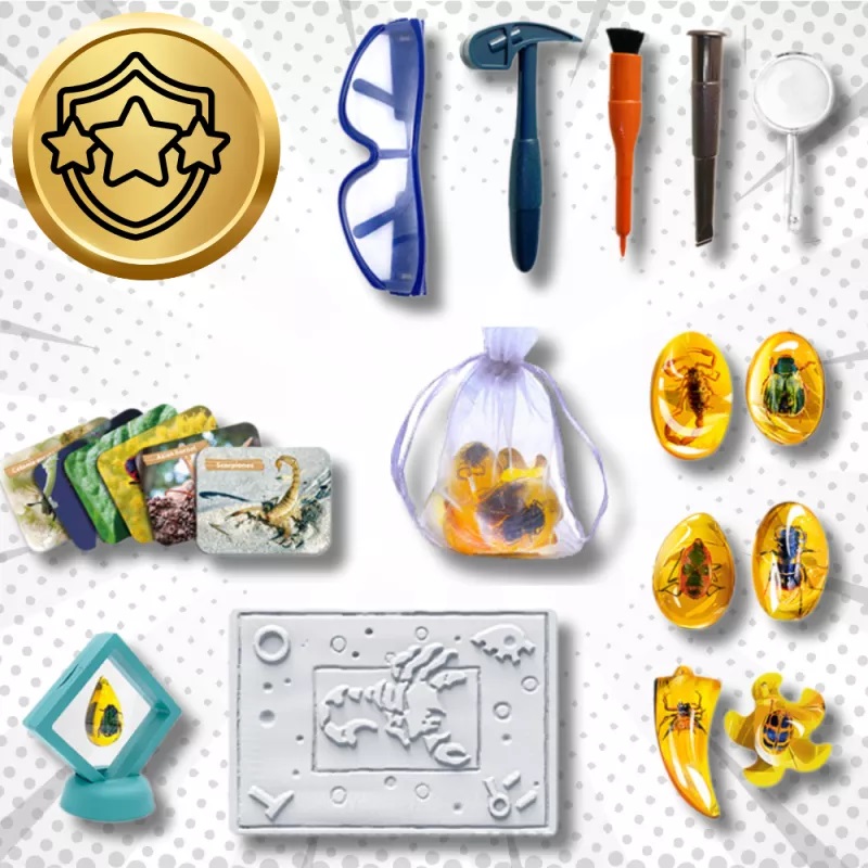 Set arheologic educational Nicekids insecte in chihlimbar